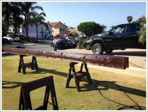 Refinishing ceiling beams